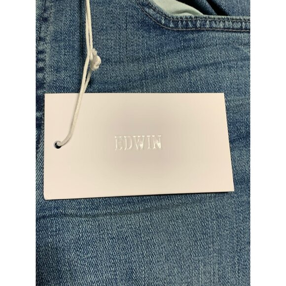 Edwin Elin Crop Straight Jeans Size 27 Ambition Blue Denim Womens NWT $178 - Picture 2 of 9